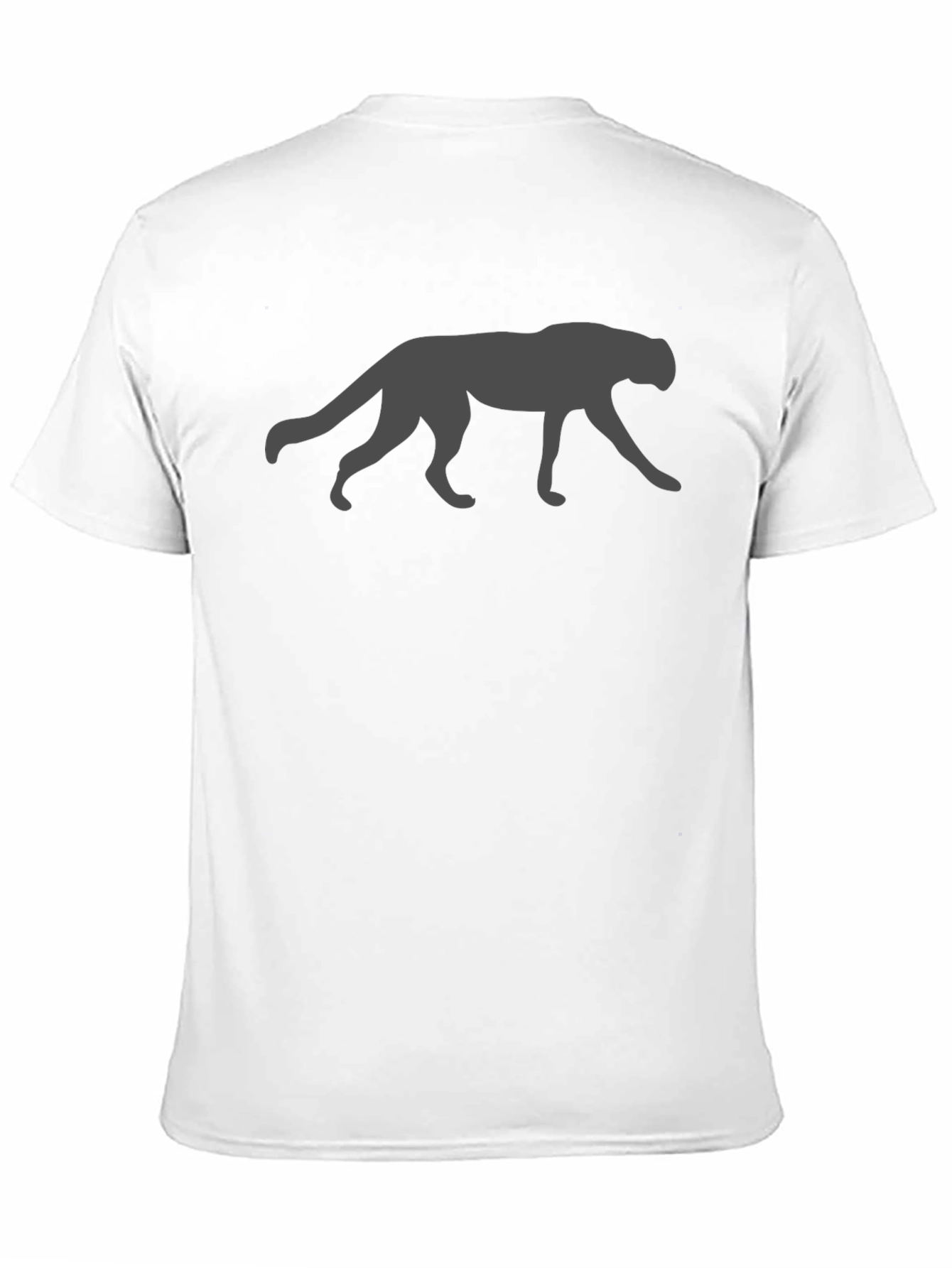 Cool Panther Silhouette Graphic Tee - Black
