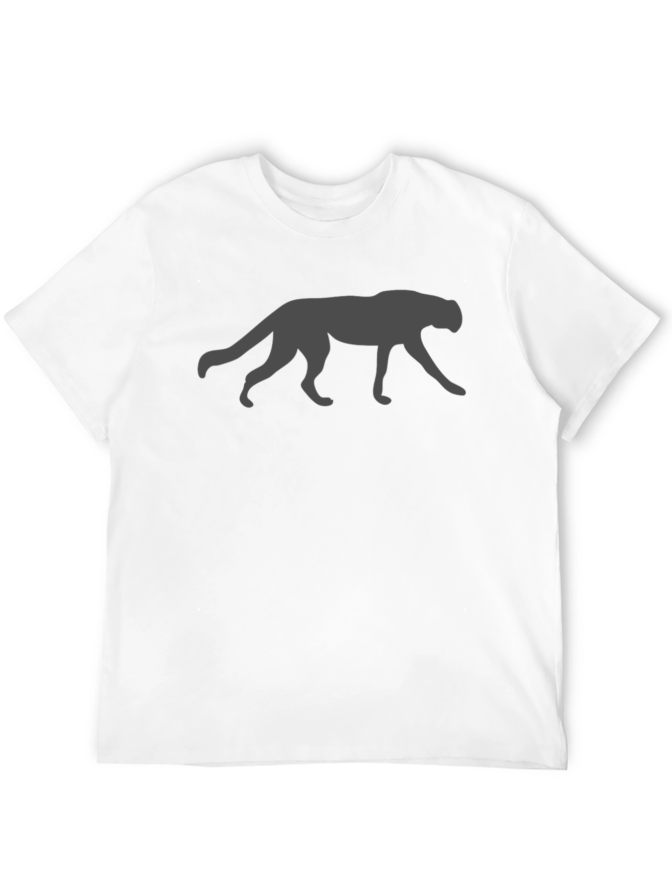 Cool Panther Silhouette Graphic Tee - Black