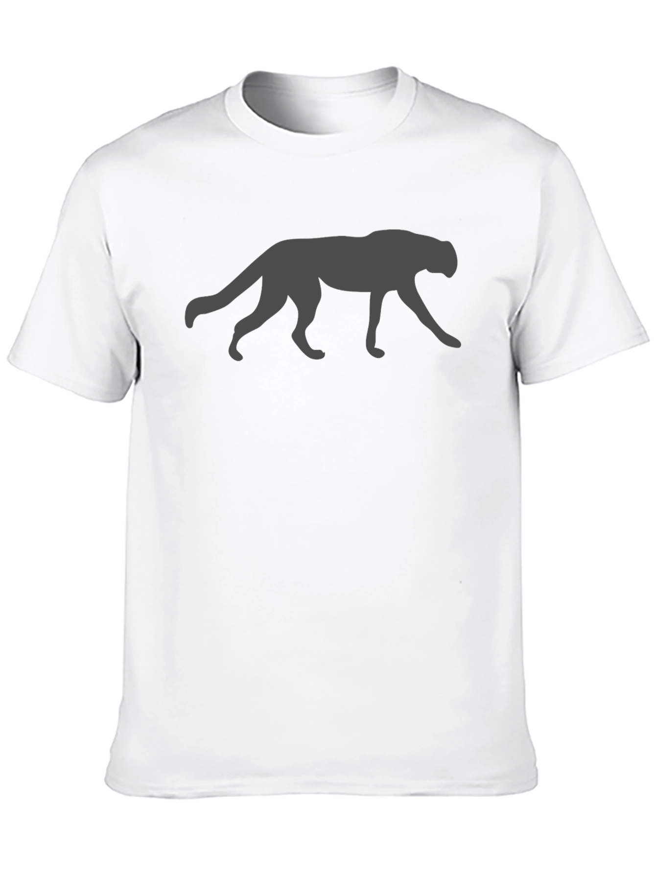 Cool Panther Silhouette Graphic Tee - Black