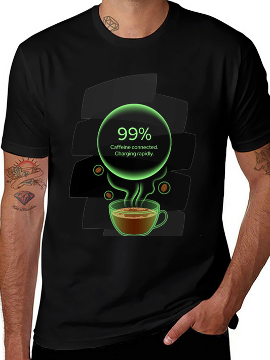 Caffeine Charging T-Shirt - 99% Charged!