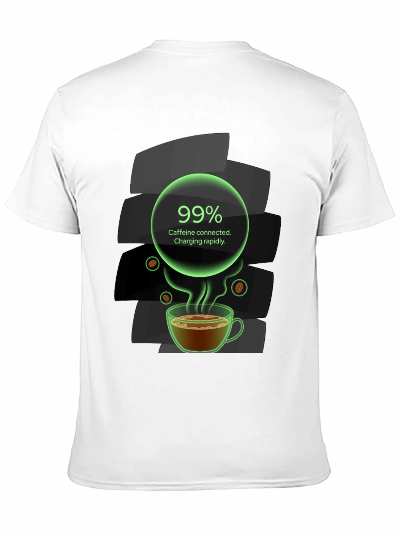 Caffeine Charging T-Shirt - 99% Charged!