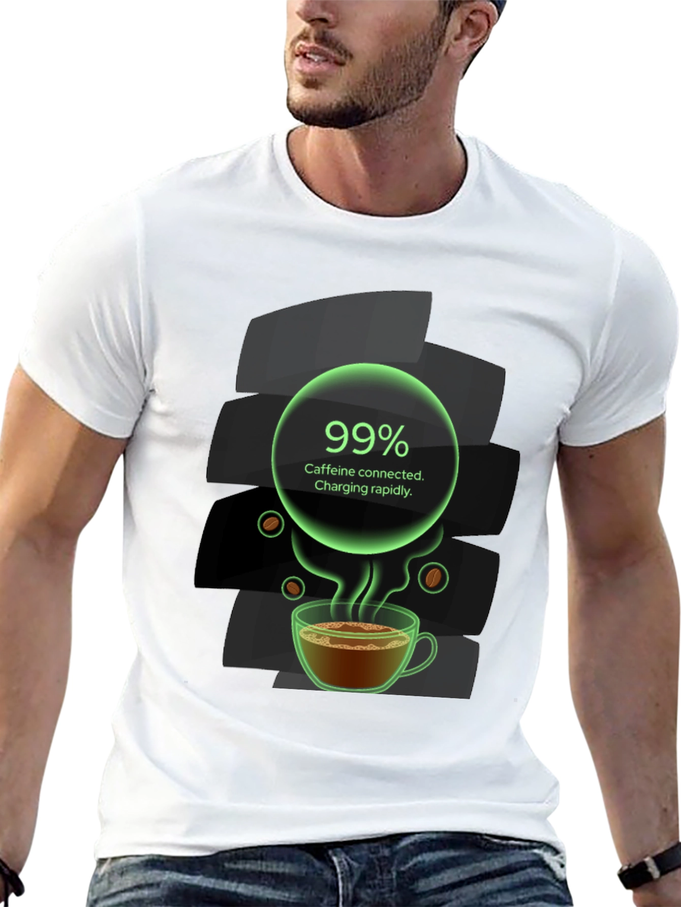 Caffeine Charging T-Shirt - 99% Charged!