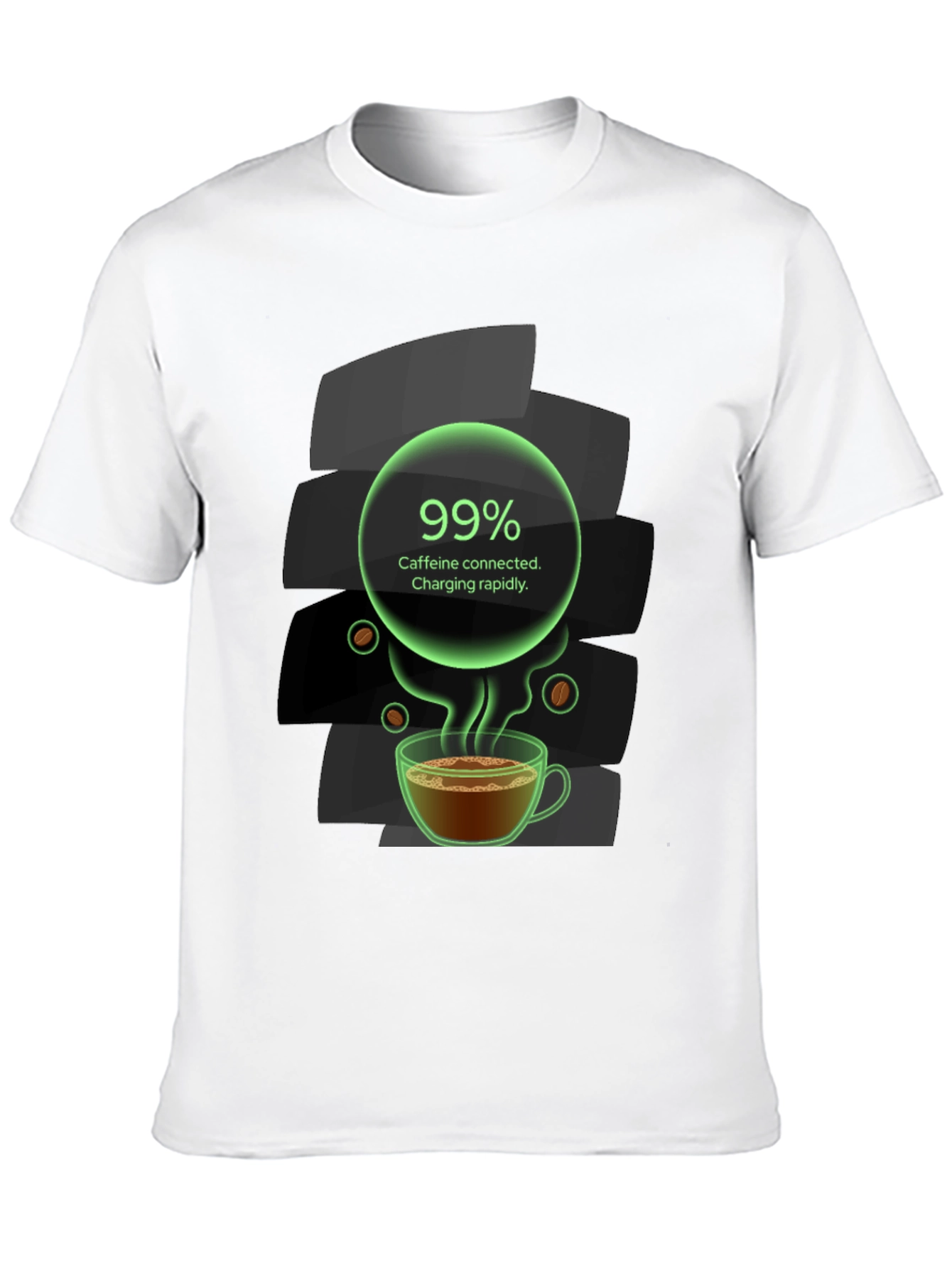 Caffeine Charging T-Shirt - 99% Charged!