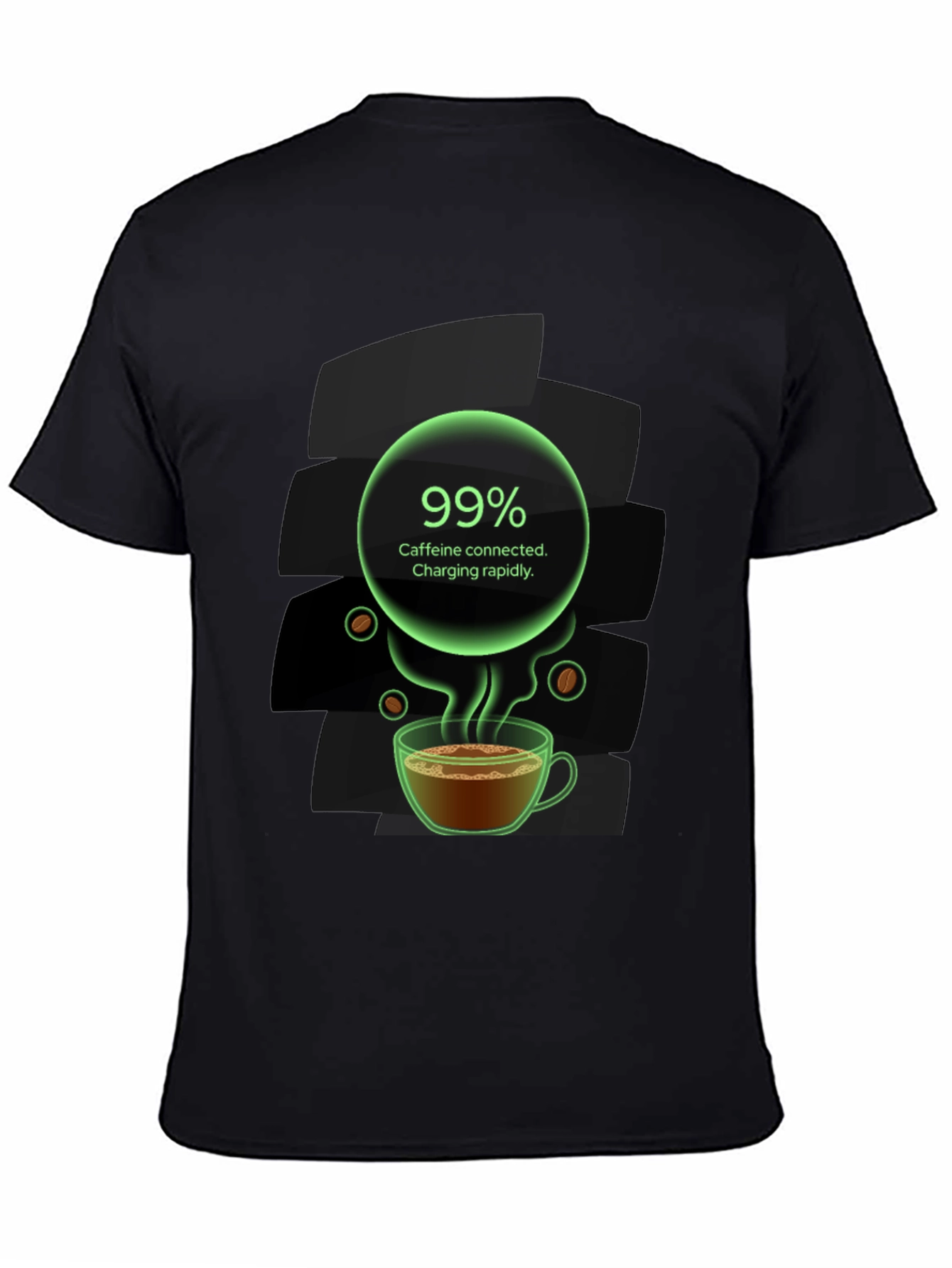 Caffeine Charging T-Shirt - 99% Charged!
