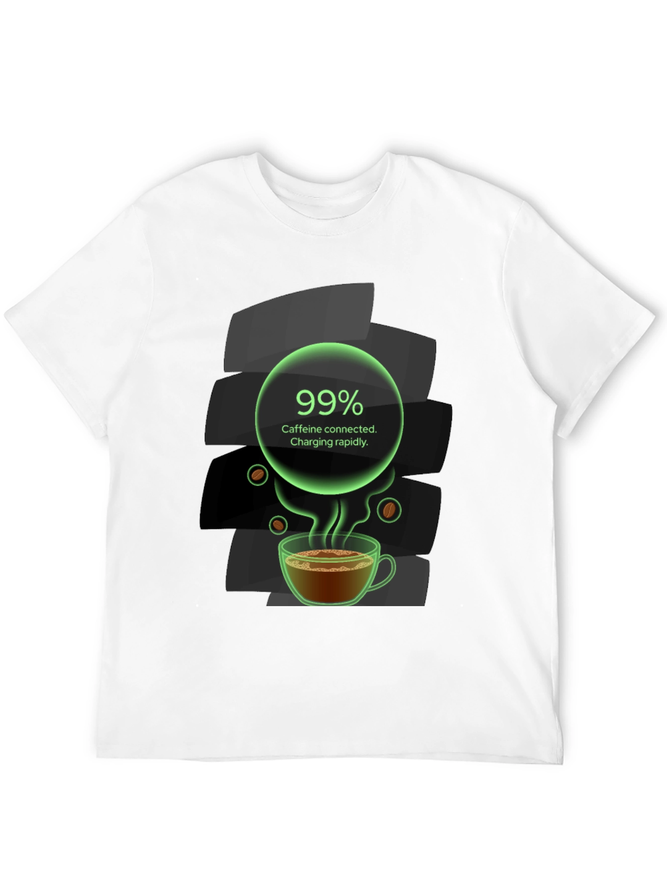Caffeine Charging T-Shirt - 99% Charged!