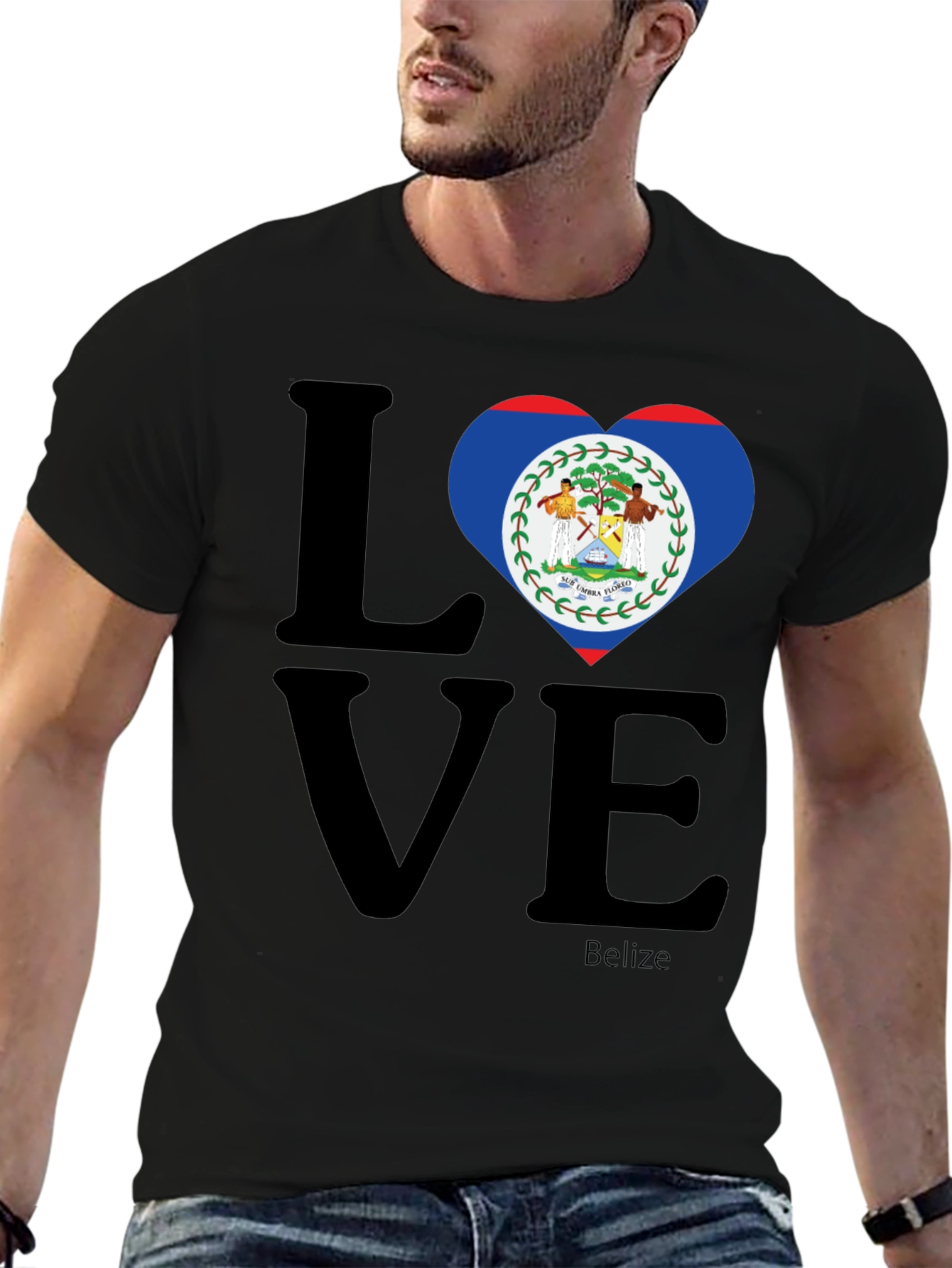 Belize Flag Heart Love T-Shirt