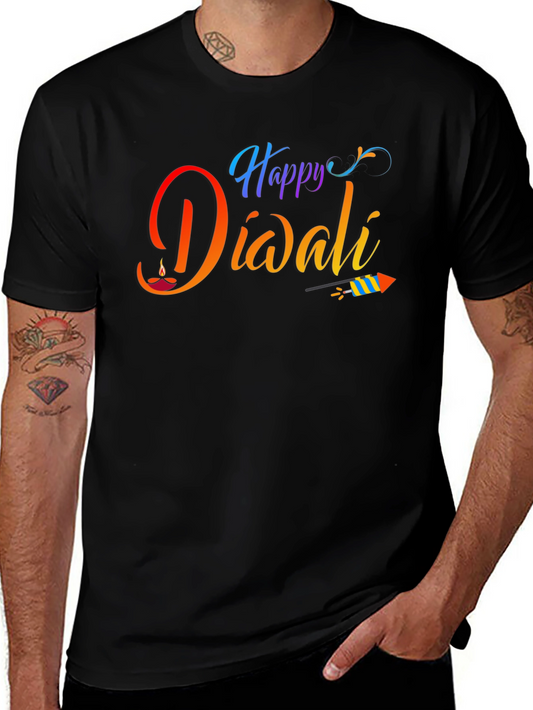 Happy Diwali Black Graphic Tee