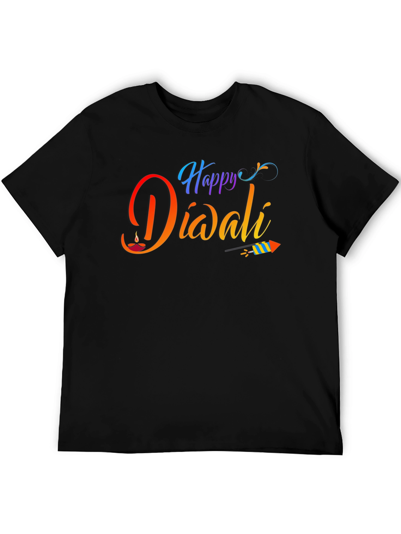 Happy Diwali Black Graphic Tee