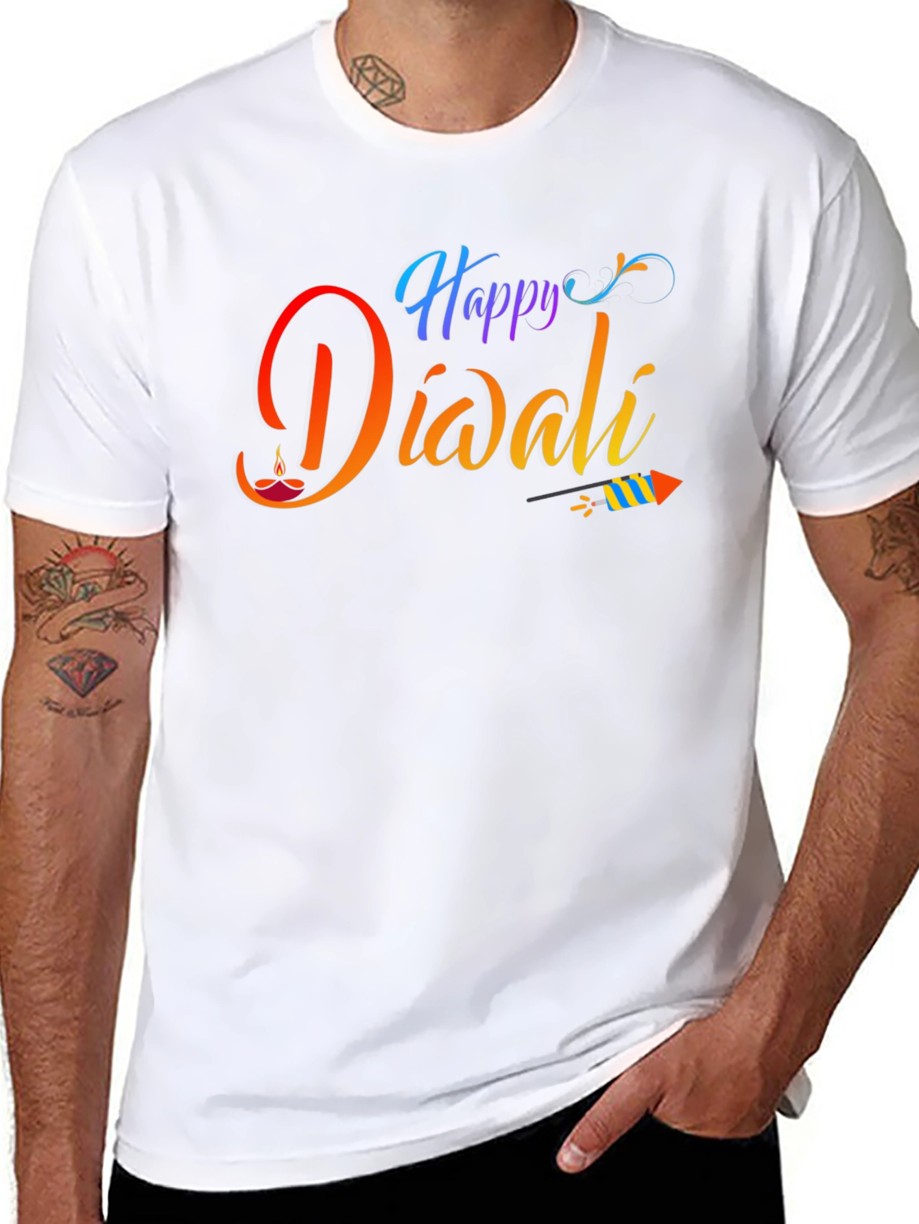 Happy Diwali Black Graphic Tee