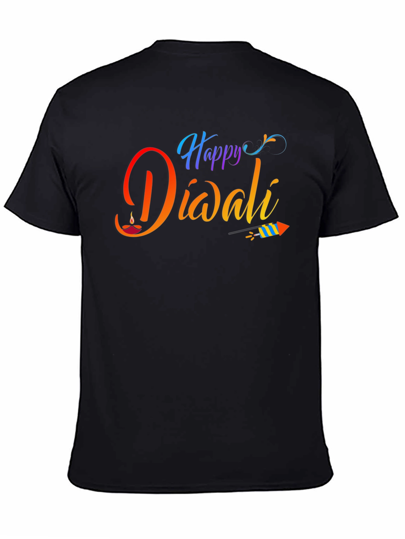 Happy Diwali Black Graphic Tee