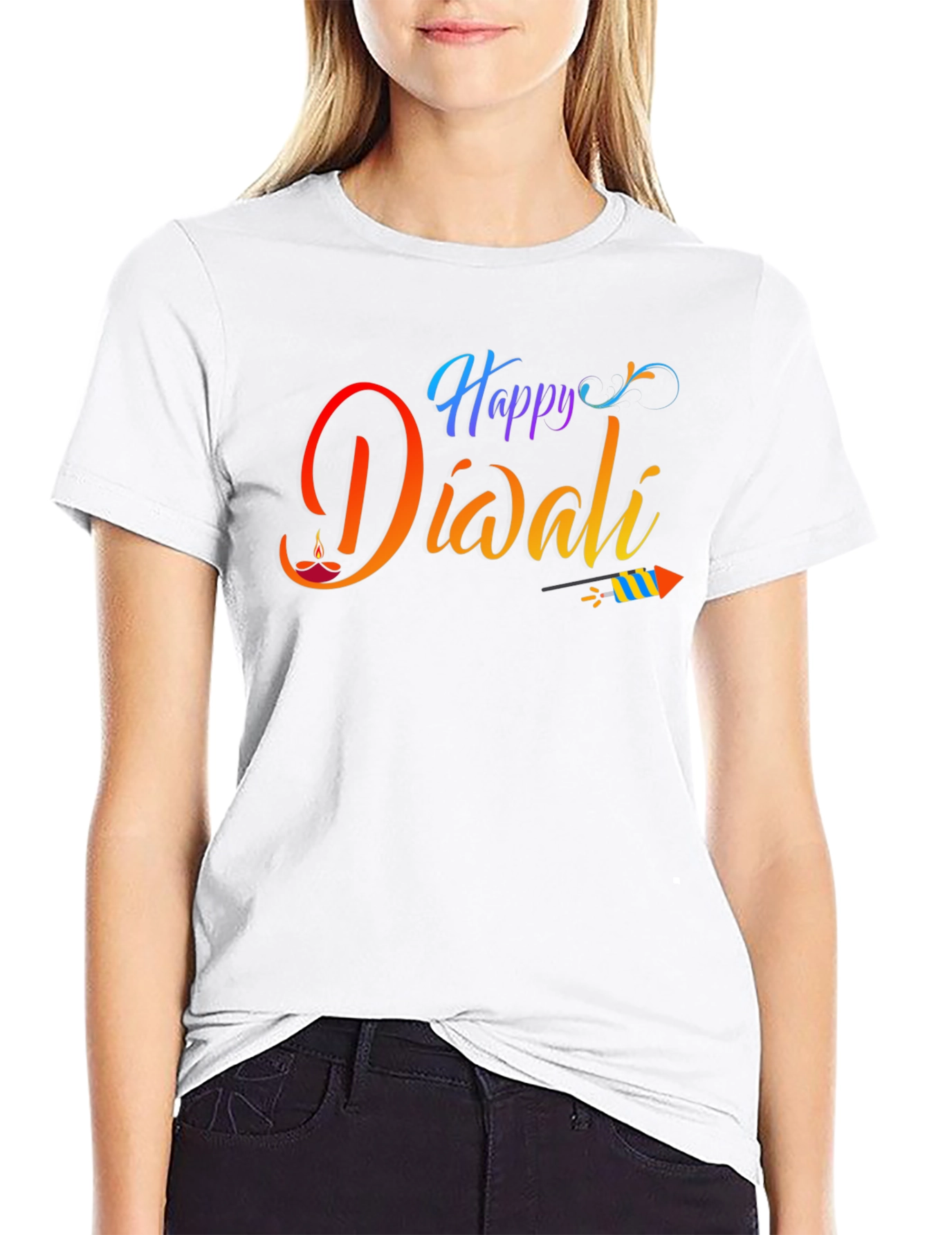 Happy Diwali Black Graphic Tee
