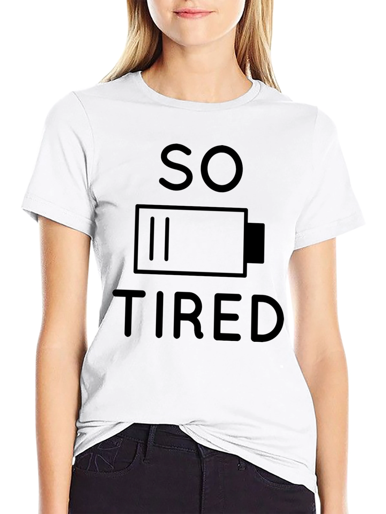 So Tired Black Graphic T-Shirt