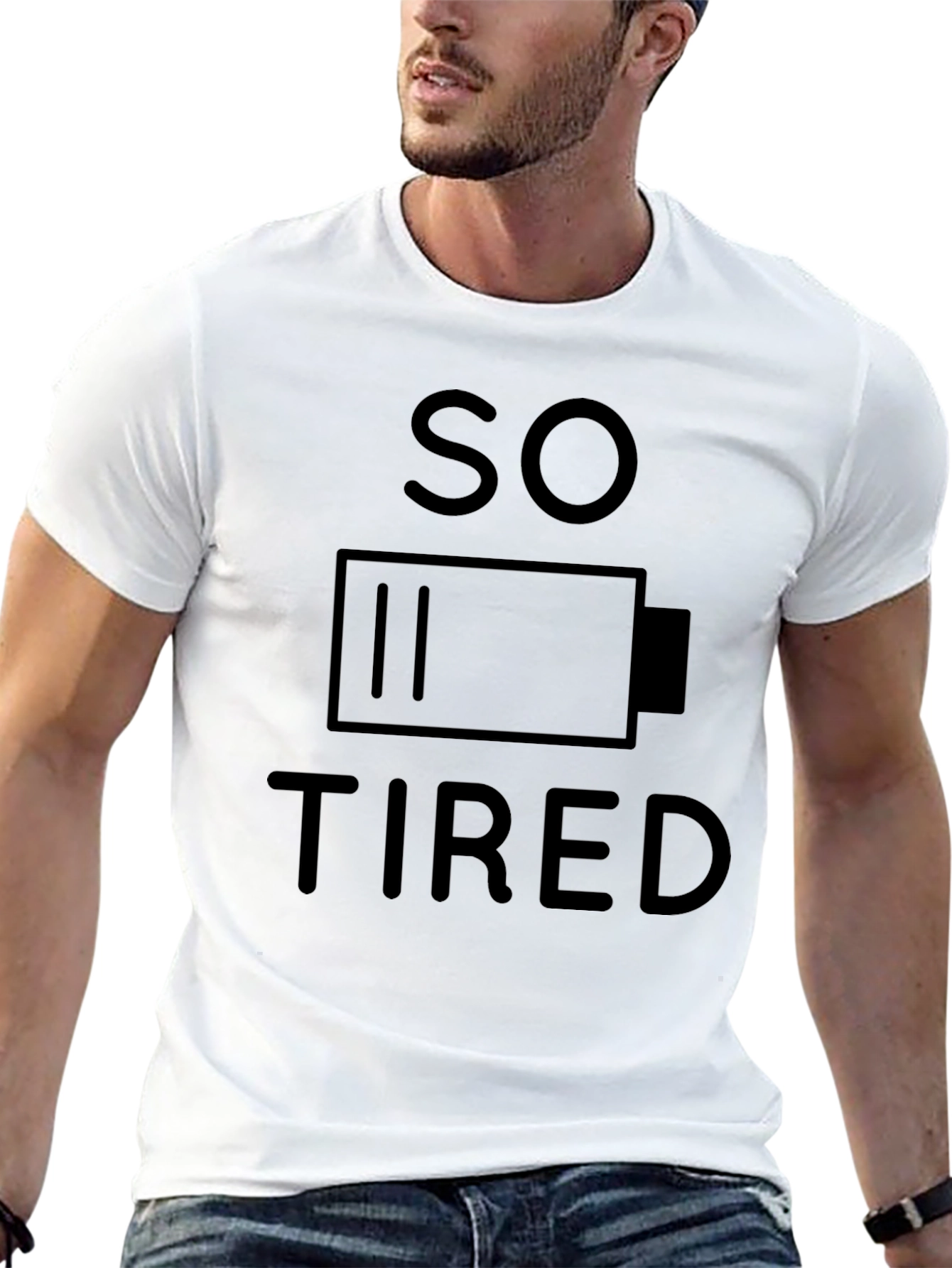 So Tired Black Graphic T-Shirt