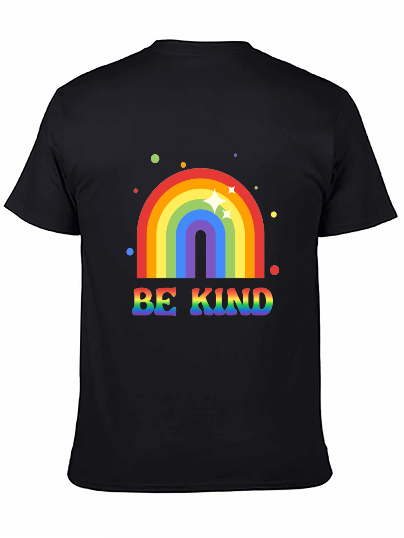 Be Kind Rainbow Graphic Tee - Black T-Shirt