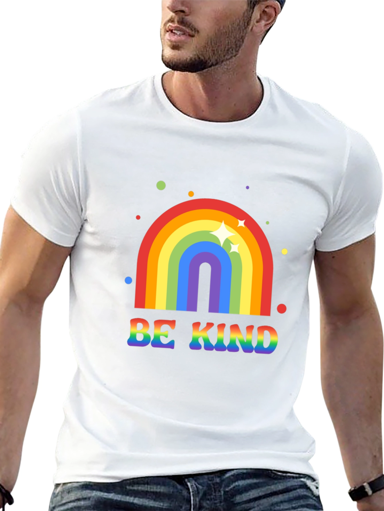 Be Kind Rainbow Graphic Tee - Black T-Shirt