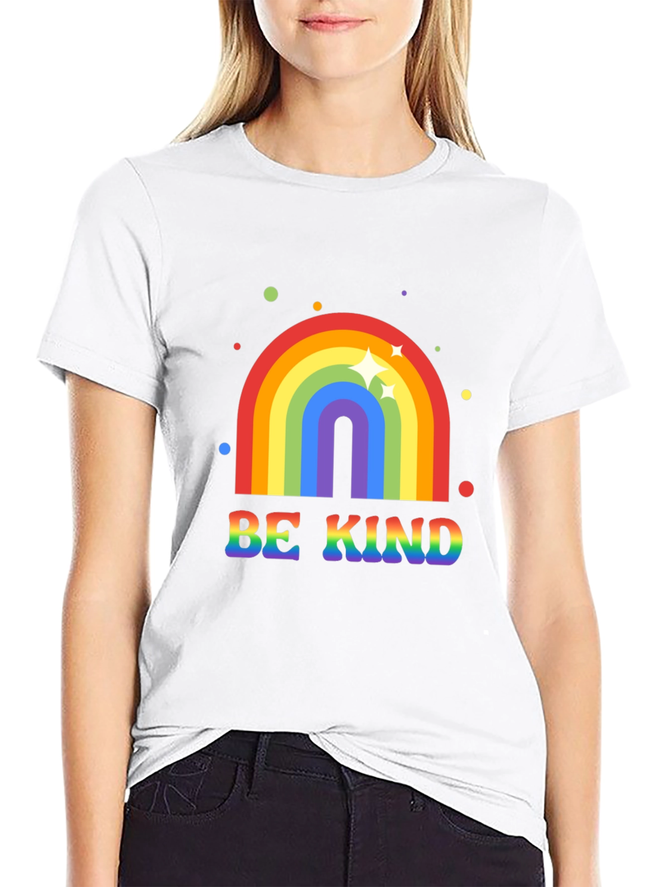 Be Kind Rainbow Graphic Tee - Black T-Shirt