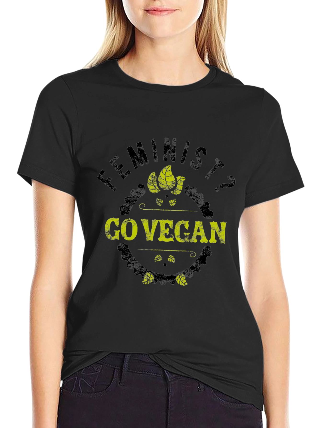 Feminist? Go Vegan Black T-Shirt