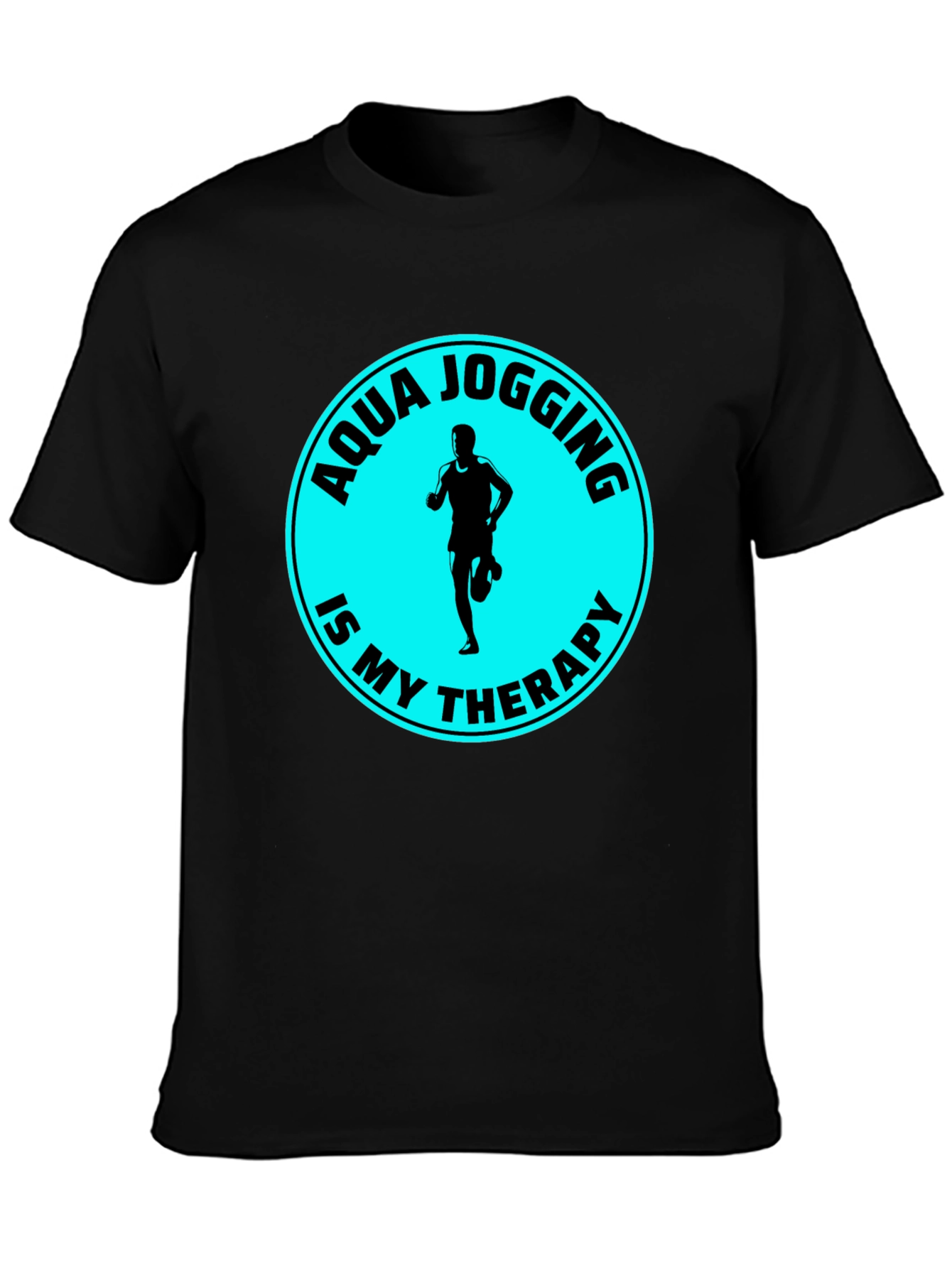 Aqua Jogging Therapy T-Shirt - Black Graphic Tee