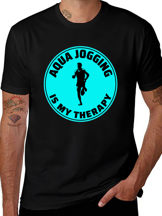 Aqua Jogging Therapy T-Shirt - Black Graphic Tee