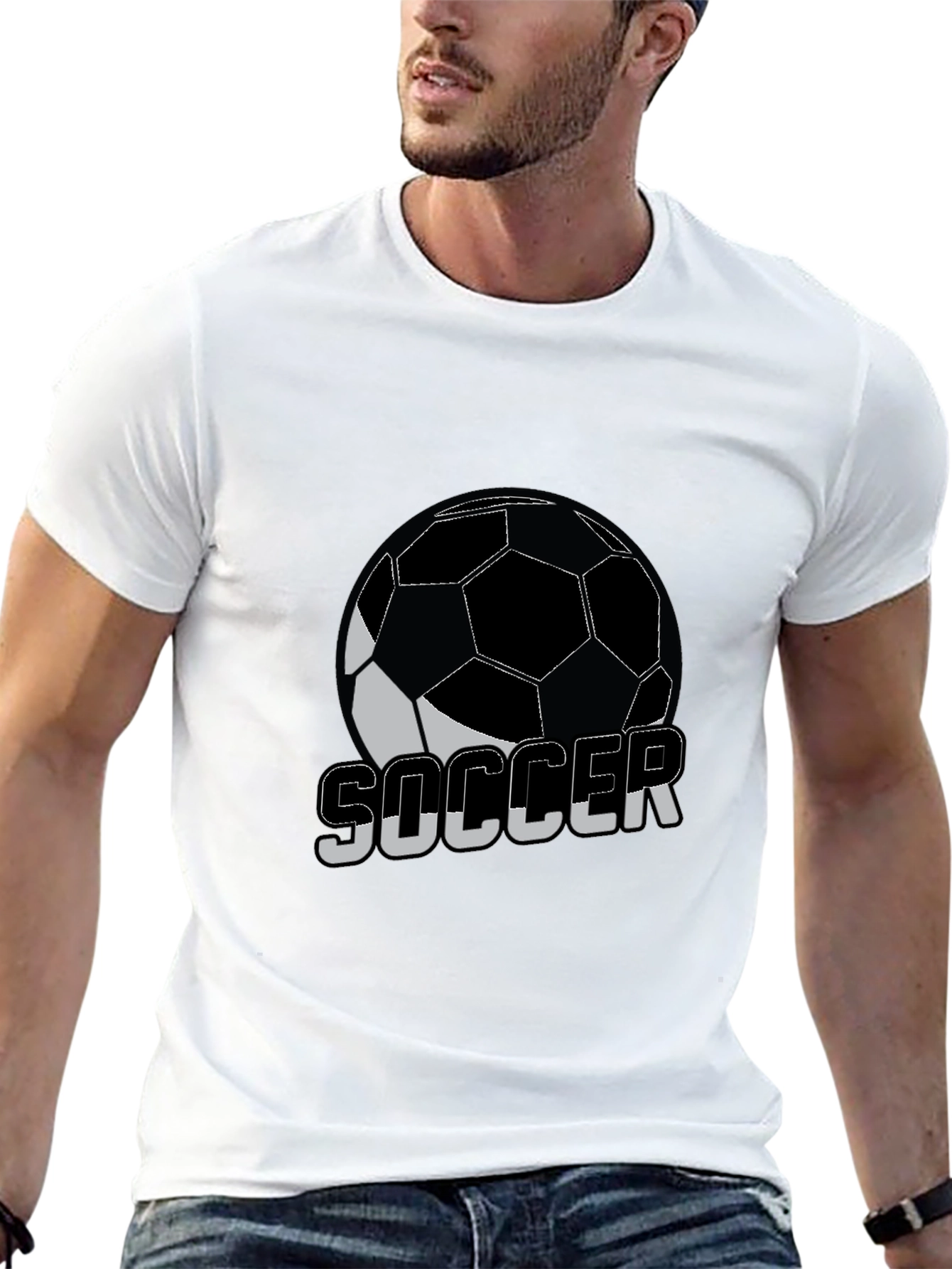 Soccer Ball Graphic T-Shirt - Black