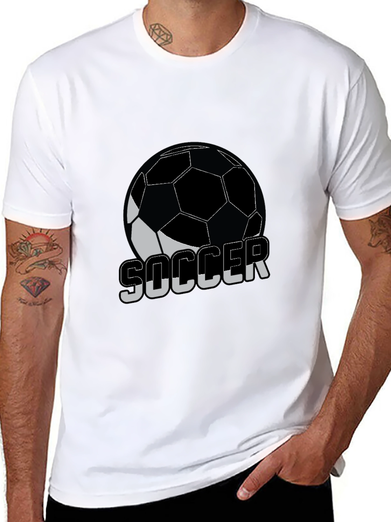 Soccer Ball Graphic T-Shirt - Black