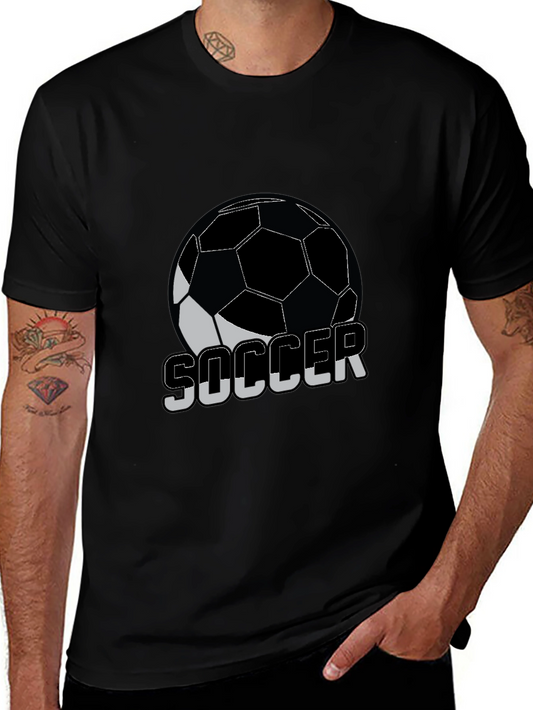 Soccer Ball Graphic T-Shirt - Black