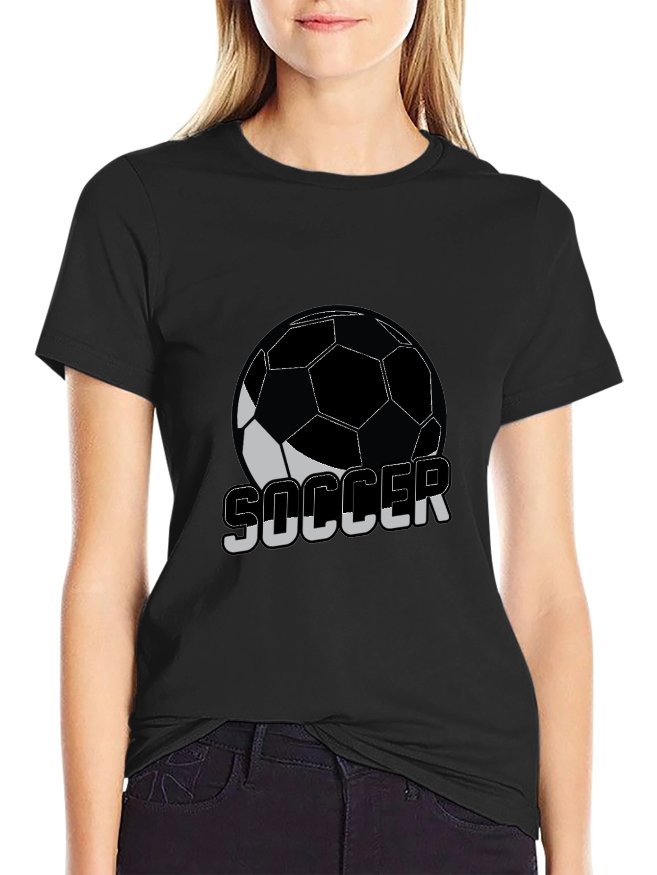 Soccer Ball Graphic T-Shirt - Black