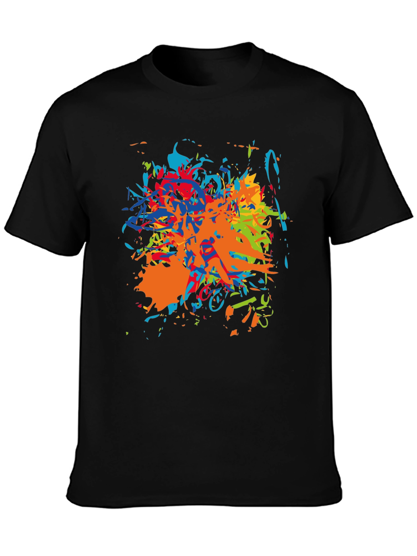 Abstract Paint Splatter Black T-Shirt