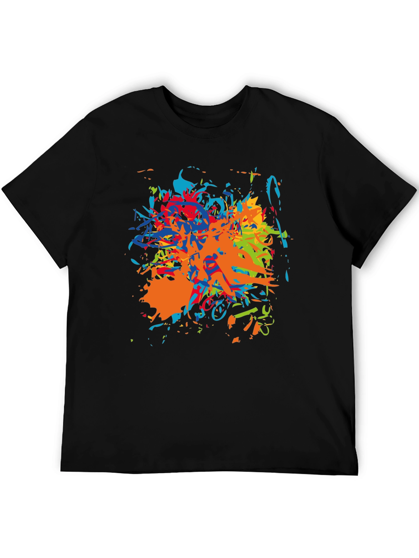 Abstract Paint Splatter Black T-Shirt