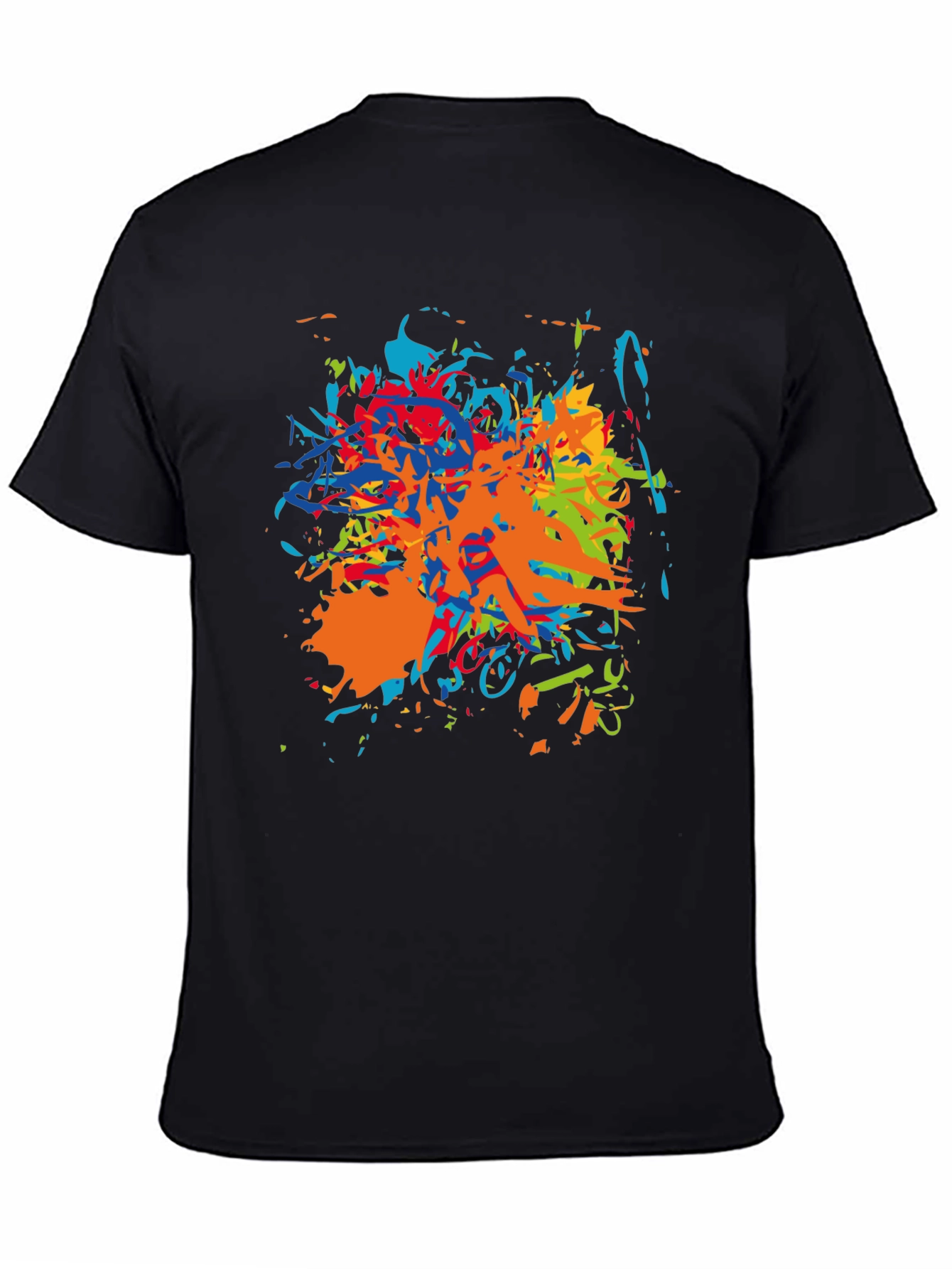 Abstract Paint Splatter Black T-Shirt