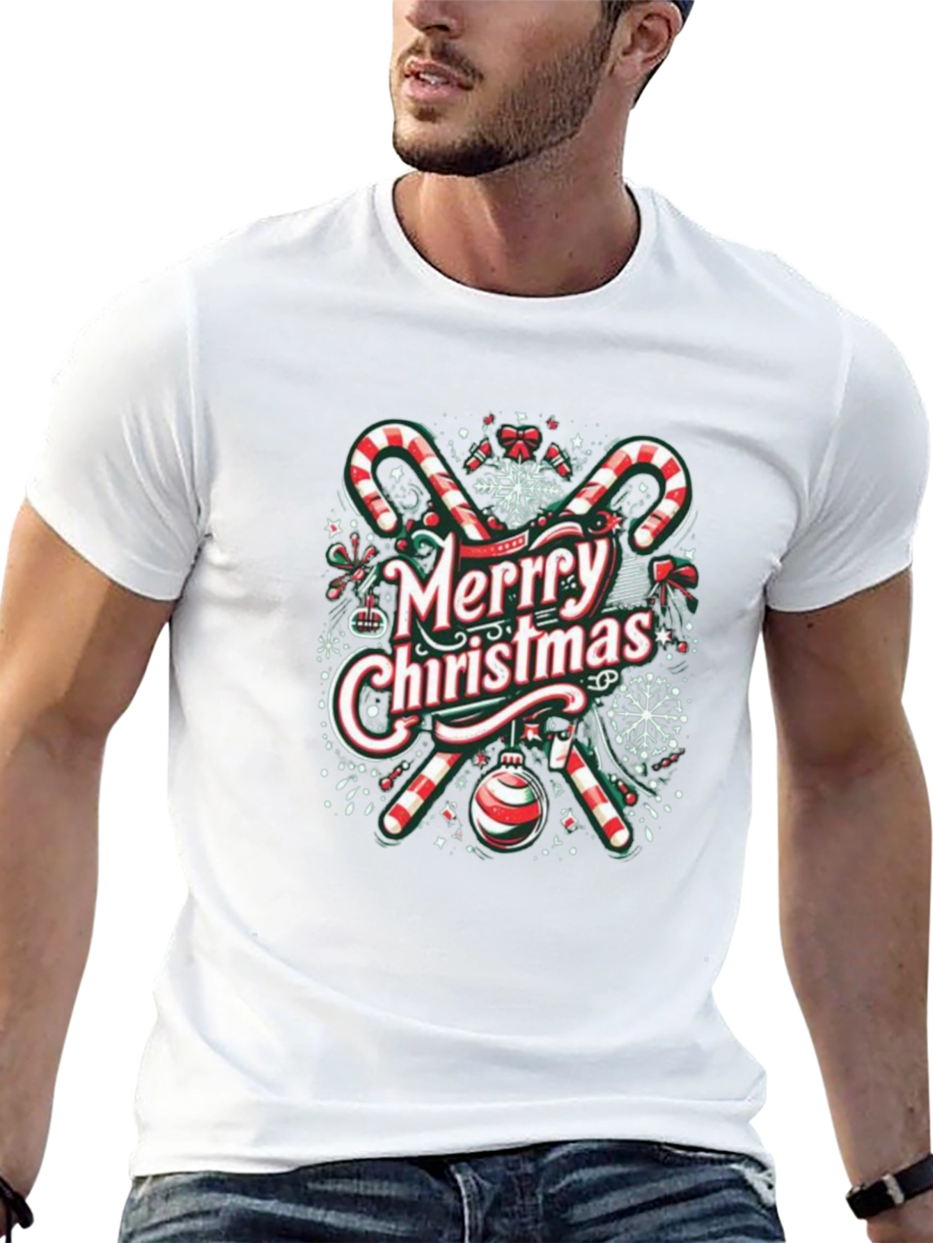 Merry Christmas Graphic Tee - Holiday Cheer