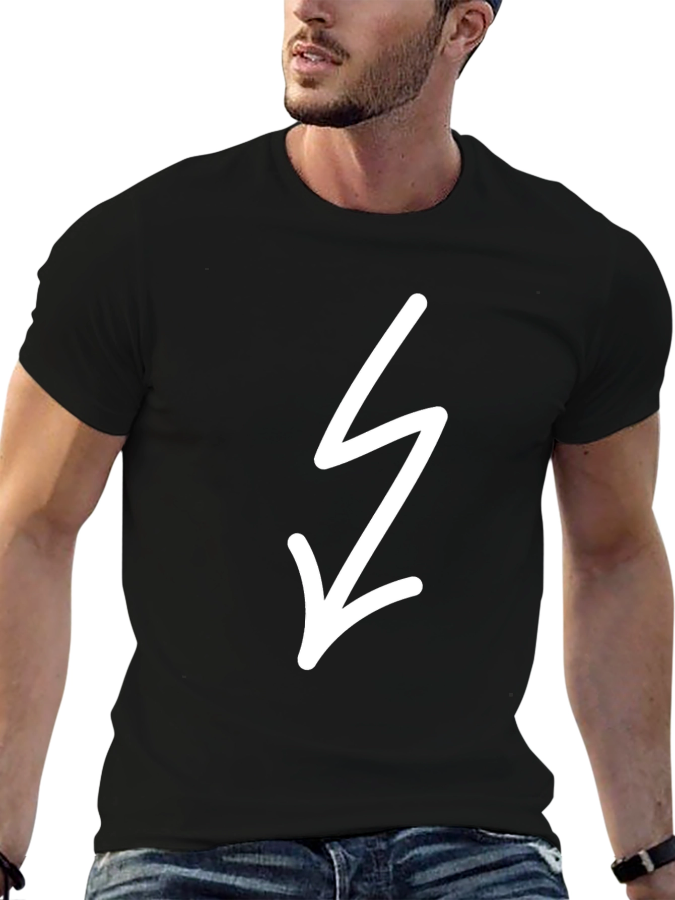 Black Tee with Lightning Bolt