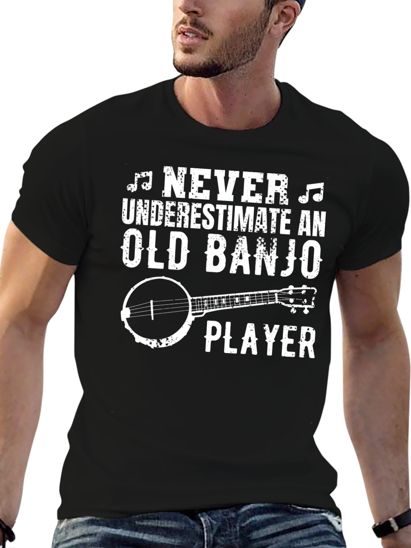 Old Banjo Player T-Shirt Musician Graphic Tee