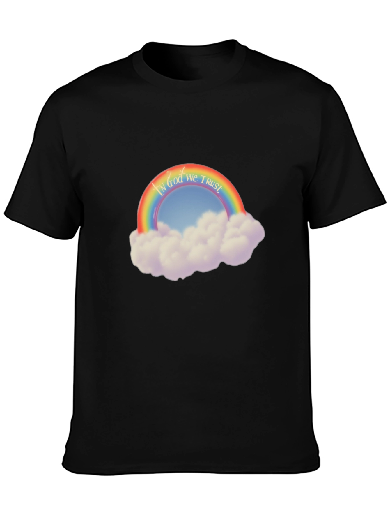 Rainbow In God We Trust Graphic T-Shirt