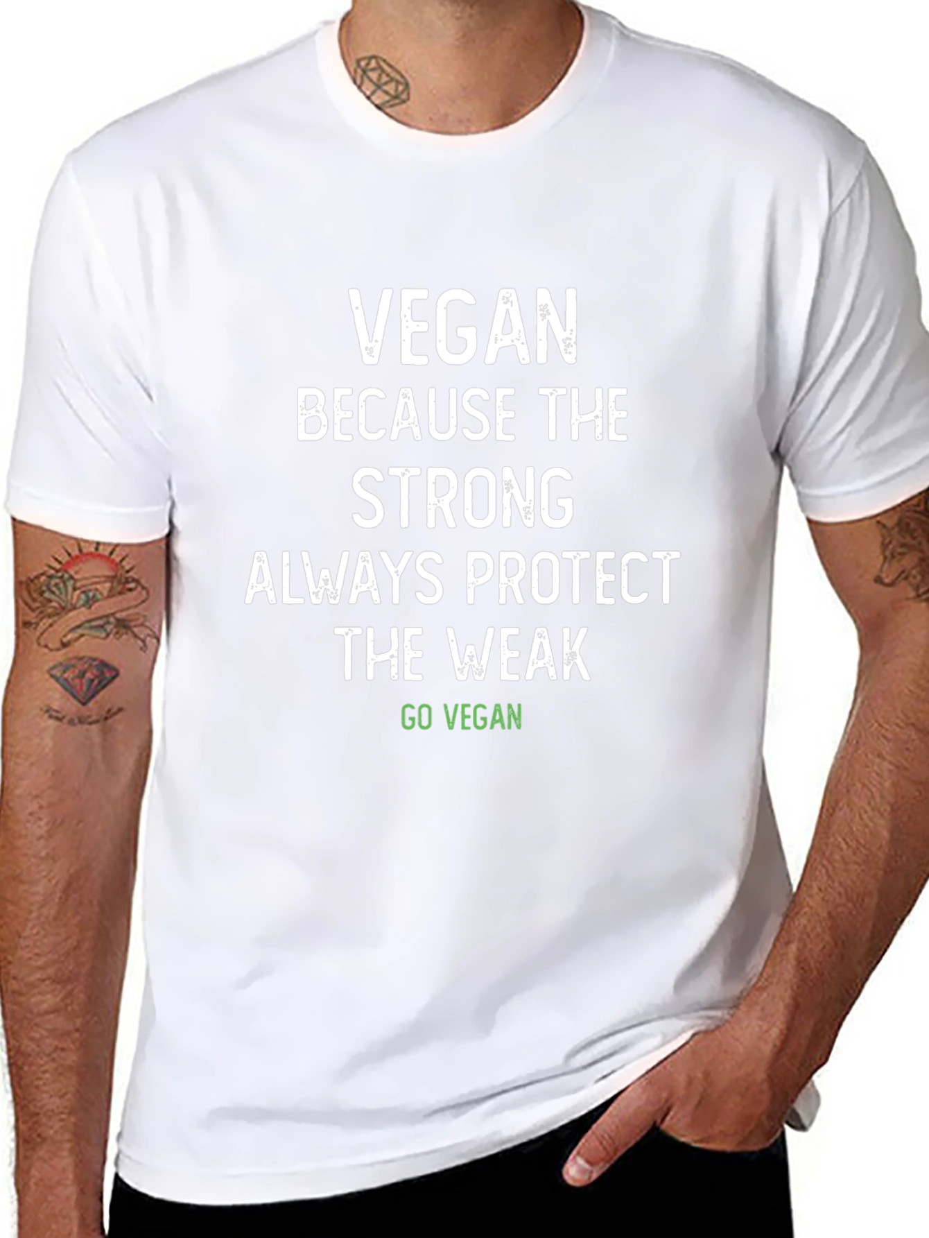 Vegan Strong Protect T-Shirt - Animal Lover Tee
