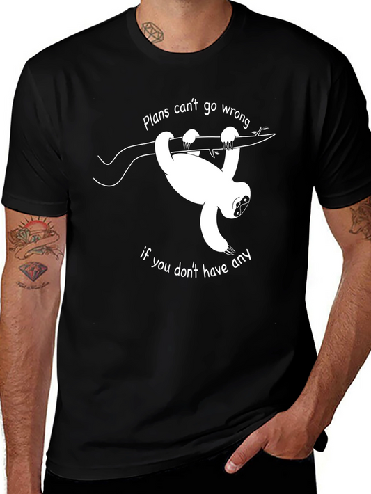 Sloth Plans T-Shirt - Funny Graphic Tee