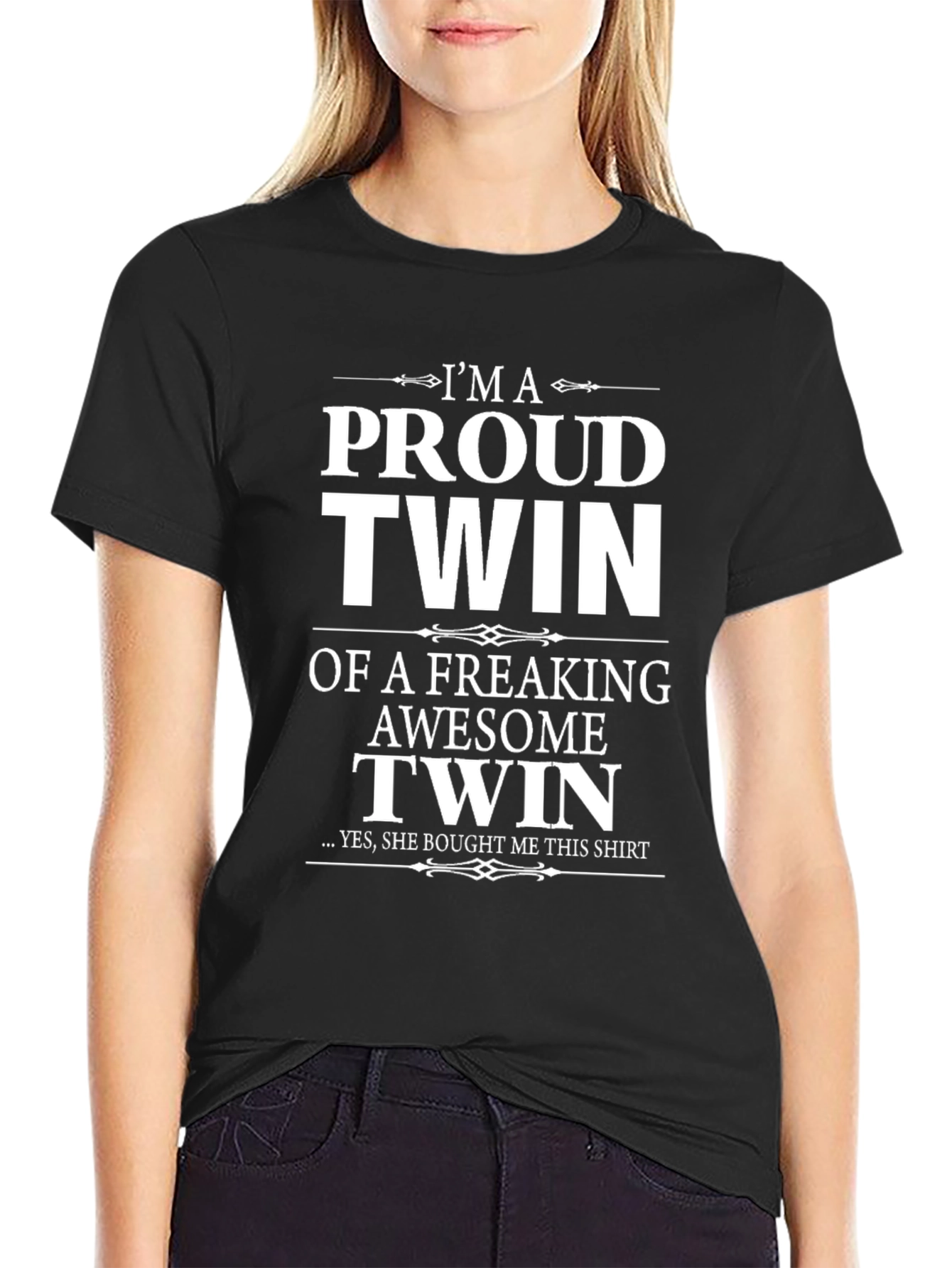 Proud Twin Graphic Tee - Black Cotton T-Shirt