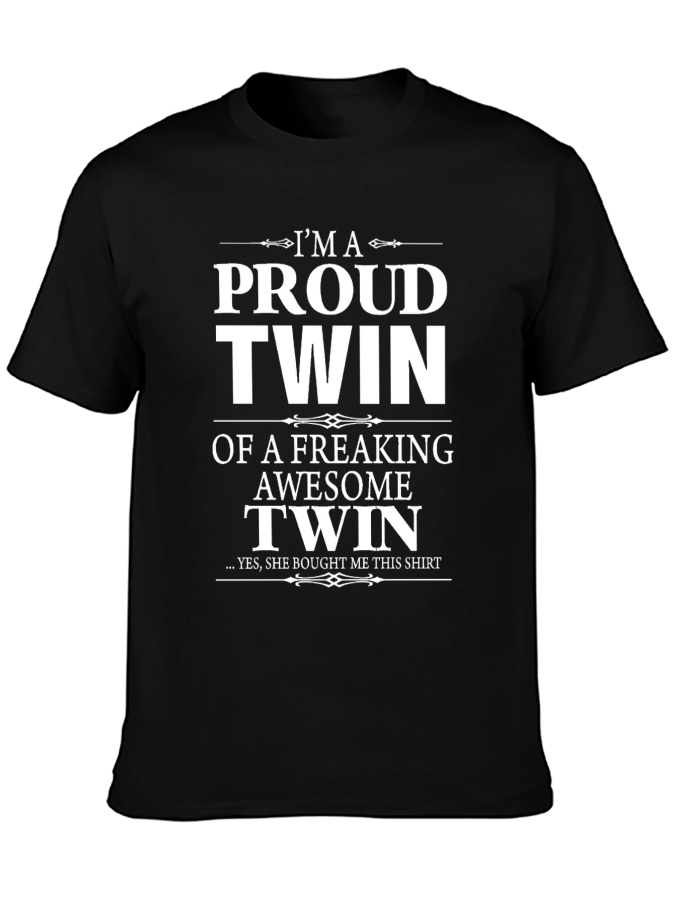 Proud Twin Graphic Tee - Black Cotton T-Shirt