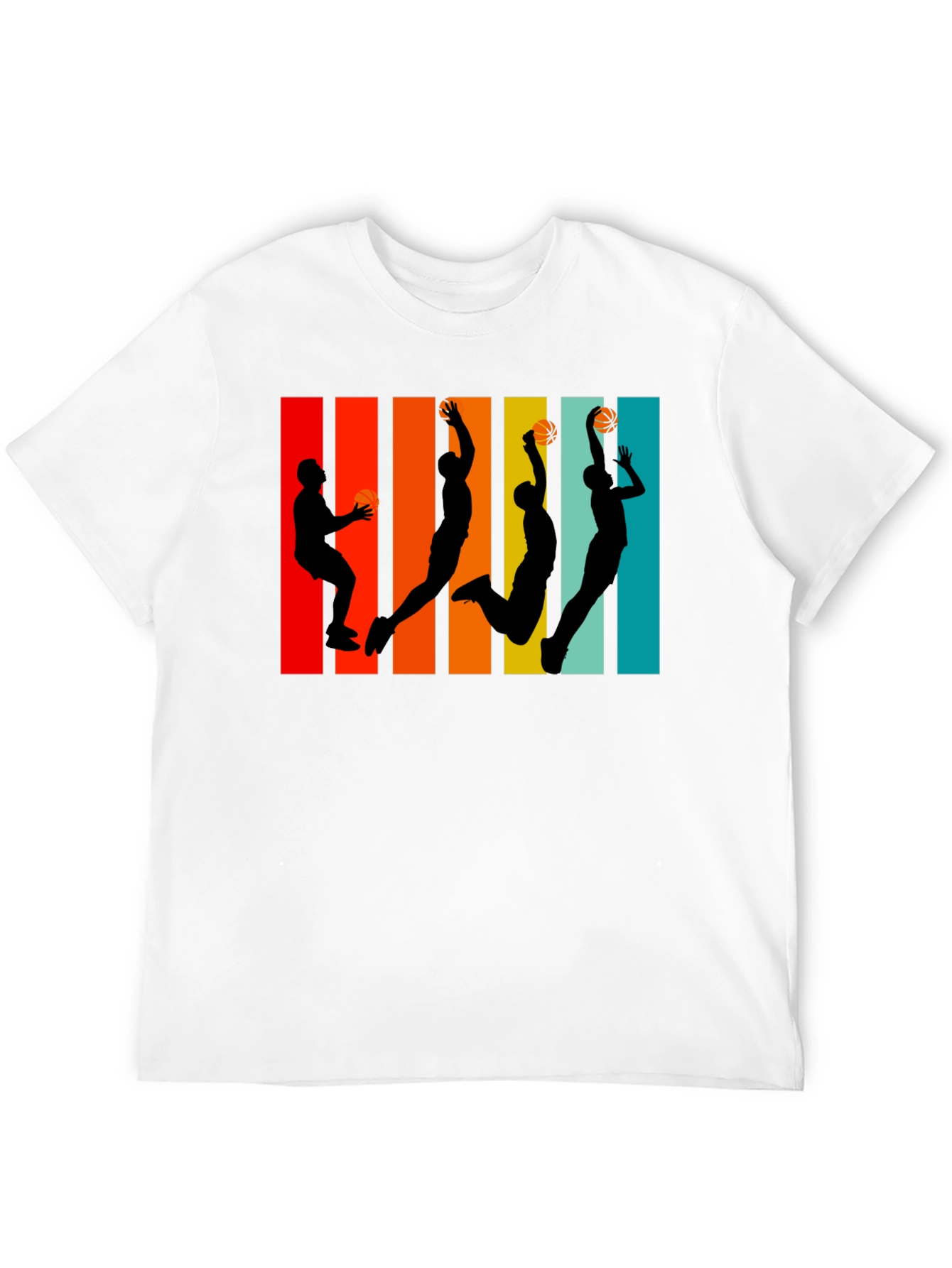 Retro Basketball Silhouette Graphic Tee - Black