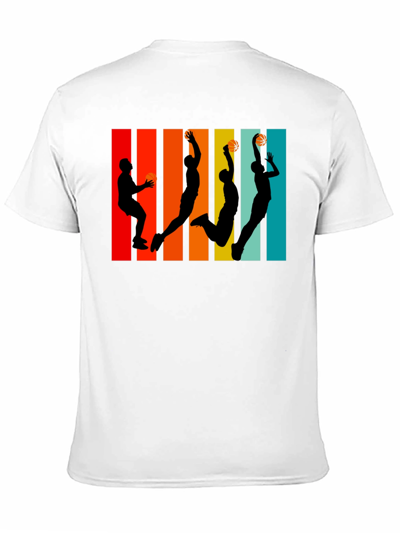 Retro Basketball Silhouette Graphic Tee - Black
