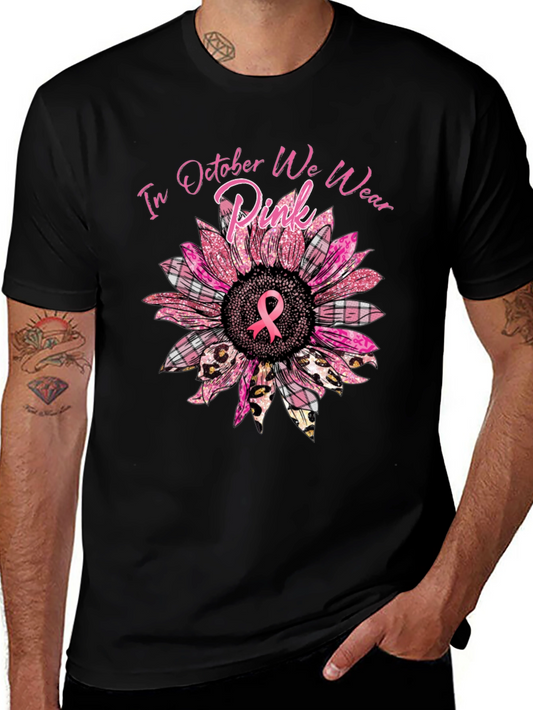 October Breast Cancer Awareness Sunflower T-Shirt
