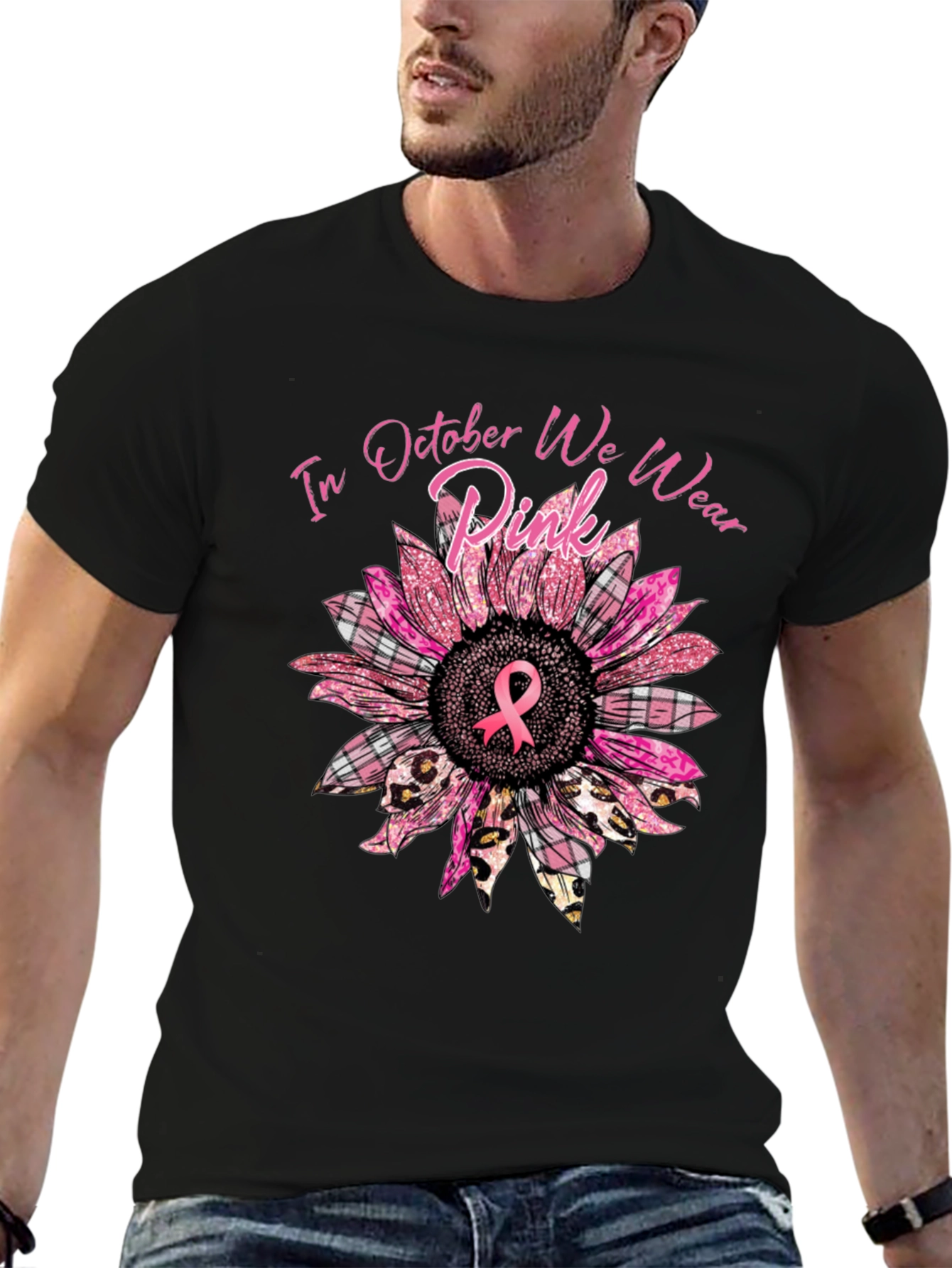 October Breast Cancer Awareness Sunflower T-Shirt
