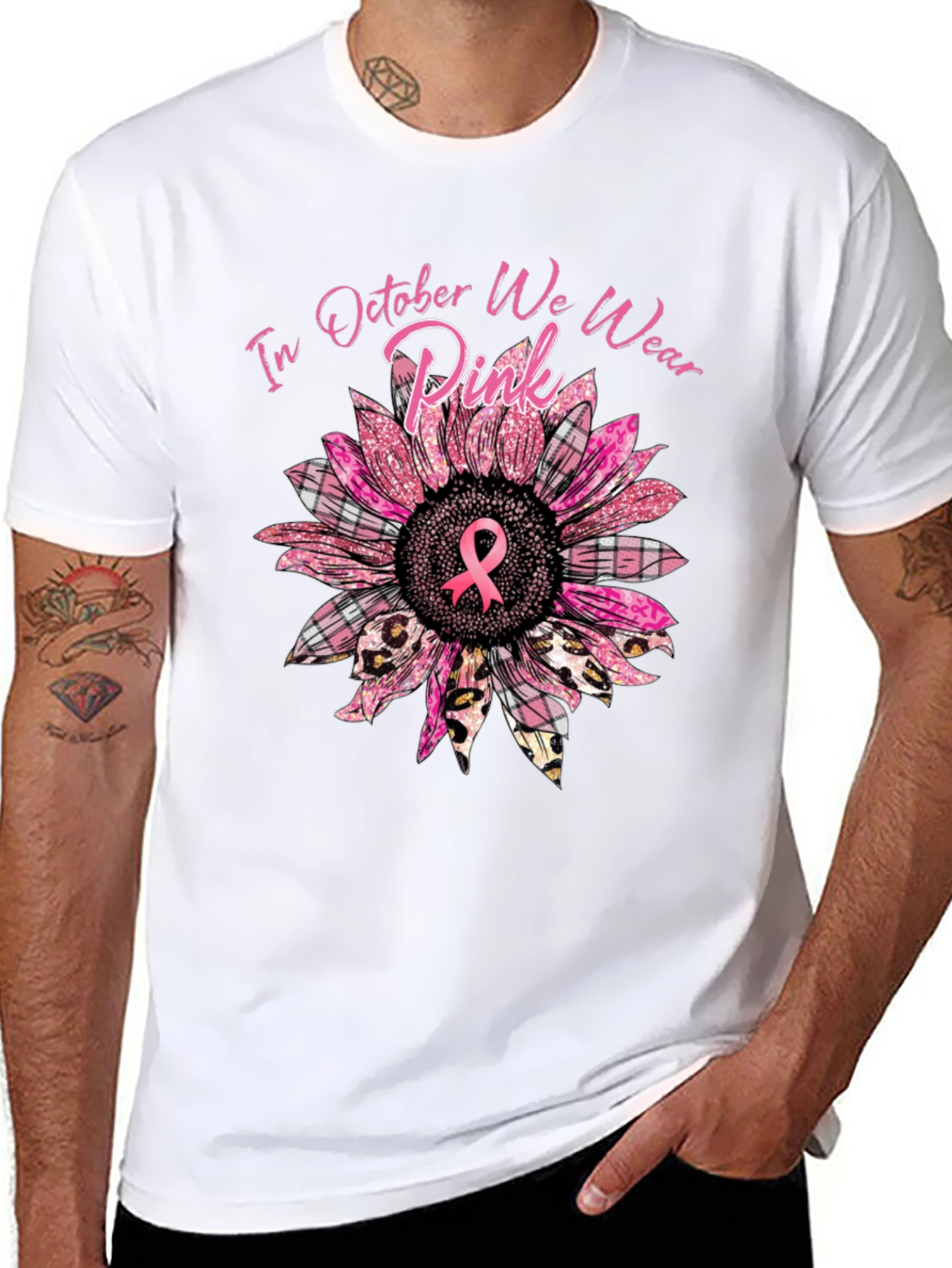 October Breast Cancer Awareness Sunflower T-Shirt