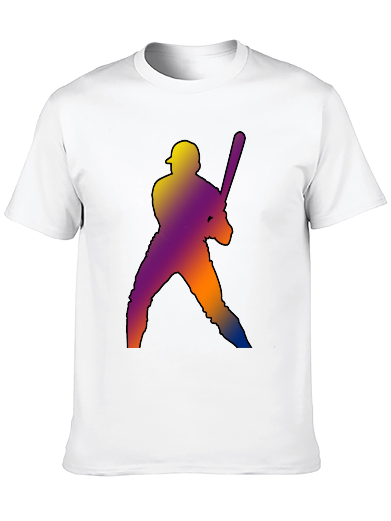 Baseball Player Graphic Tee - Black Cotton Shirt
