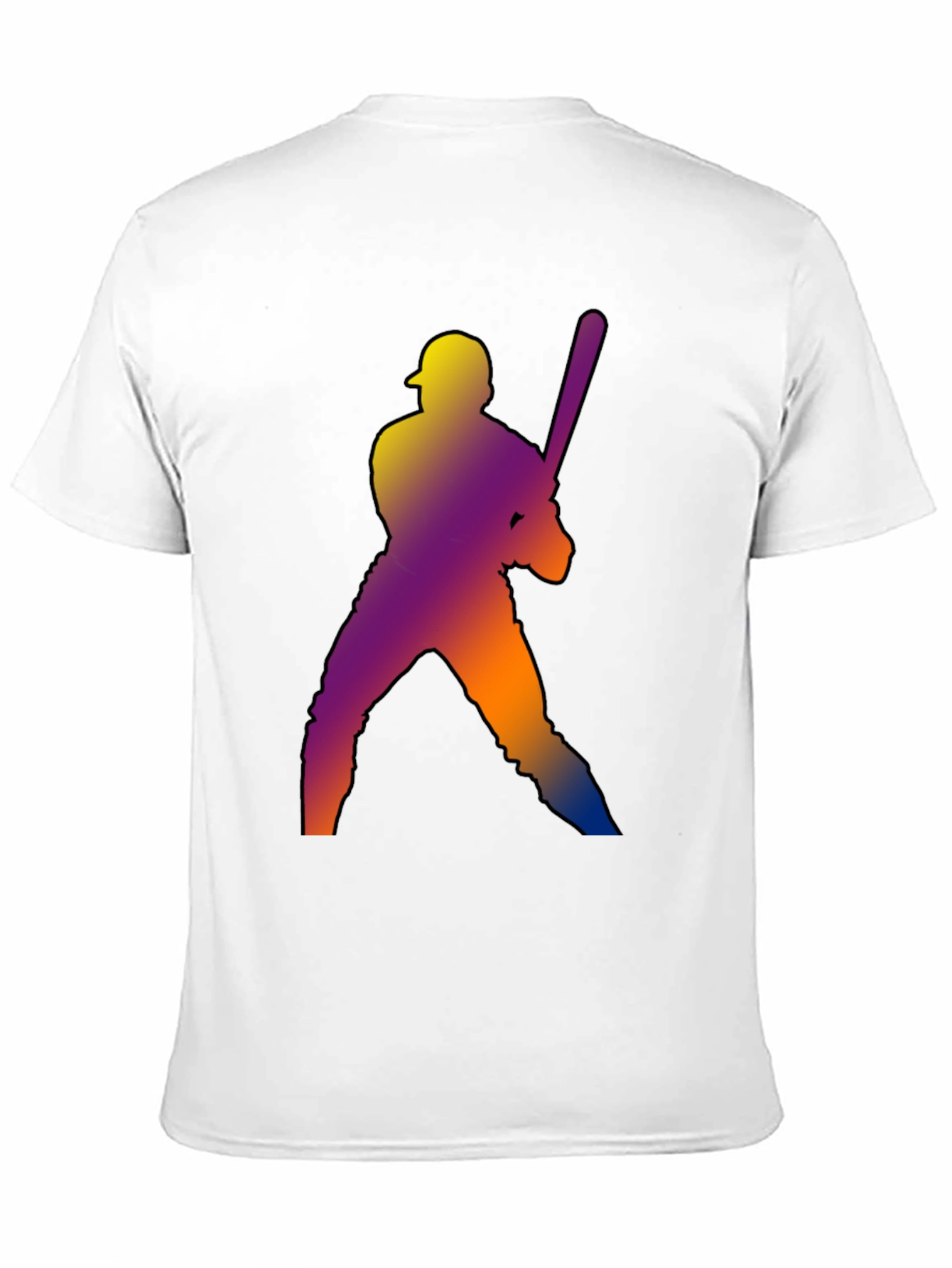 Baseball Player Graphic Tee - Black Cotton Shirt