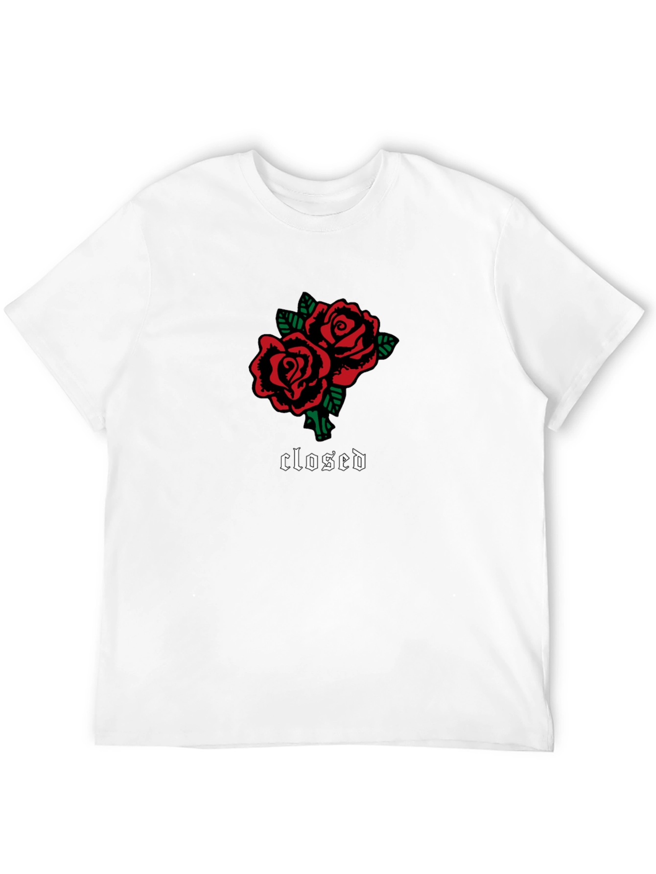 Roses Graphic Black T-Shirt - Closed Gothic Print