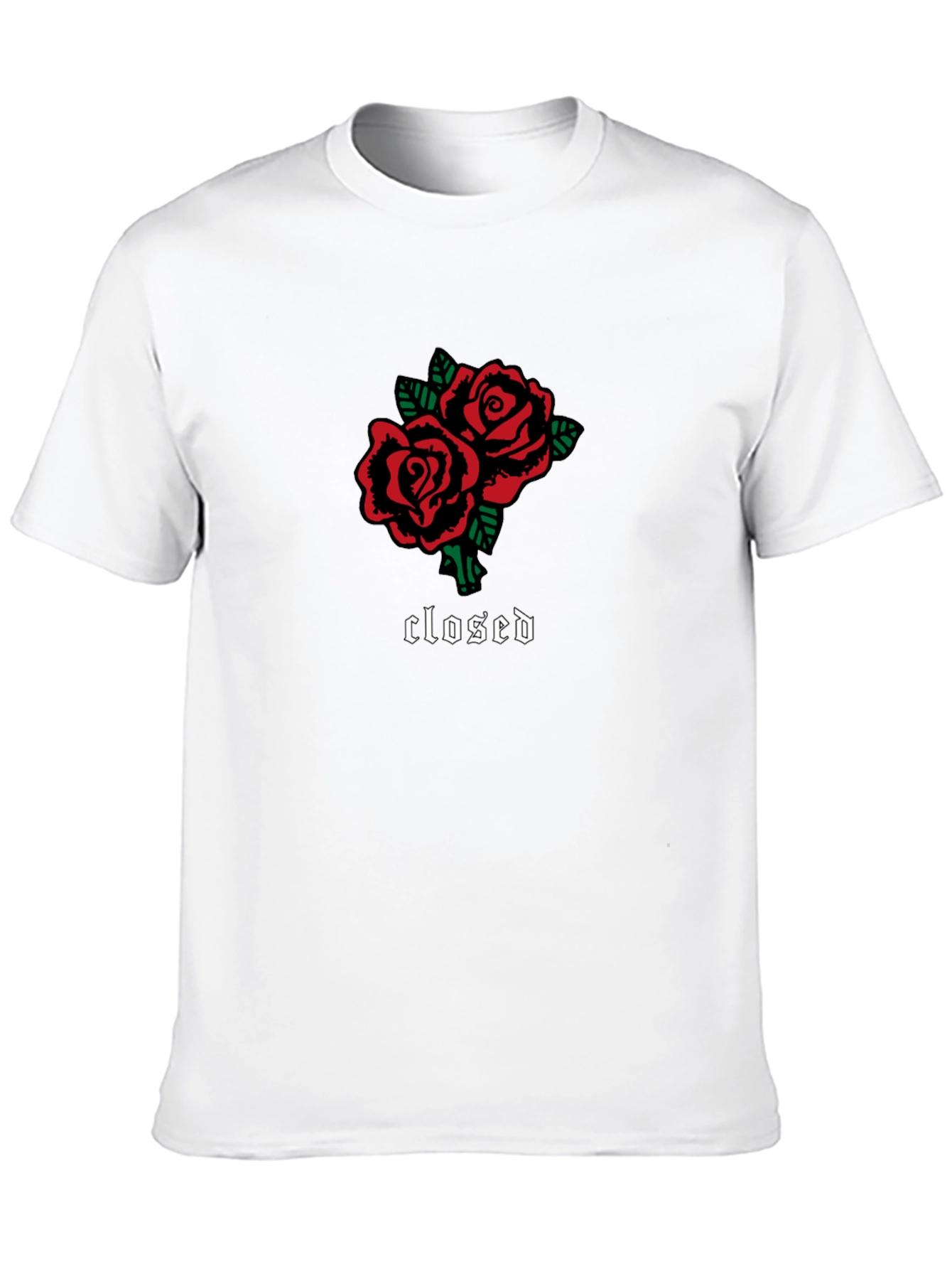 Roses Graphic Black T-Shirt - Closed Gothic Print