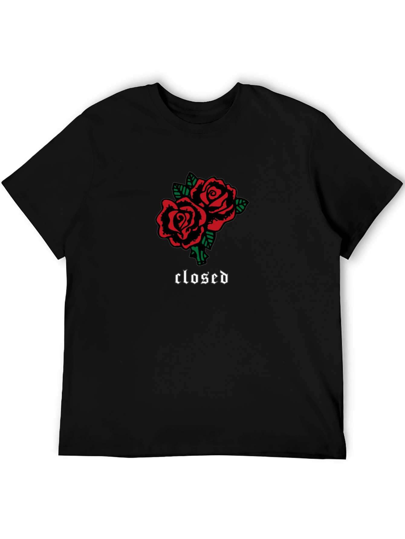 Roses Graphic Black T-Shirt - Closed Gothic Print
