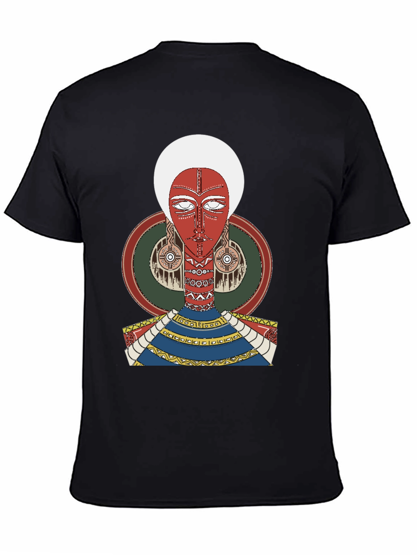 Artistic Tribal Graphic Print Black T-Shirt