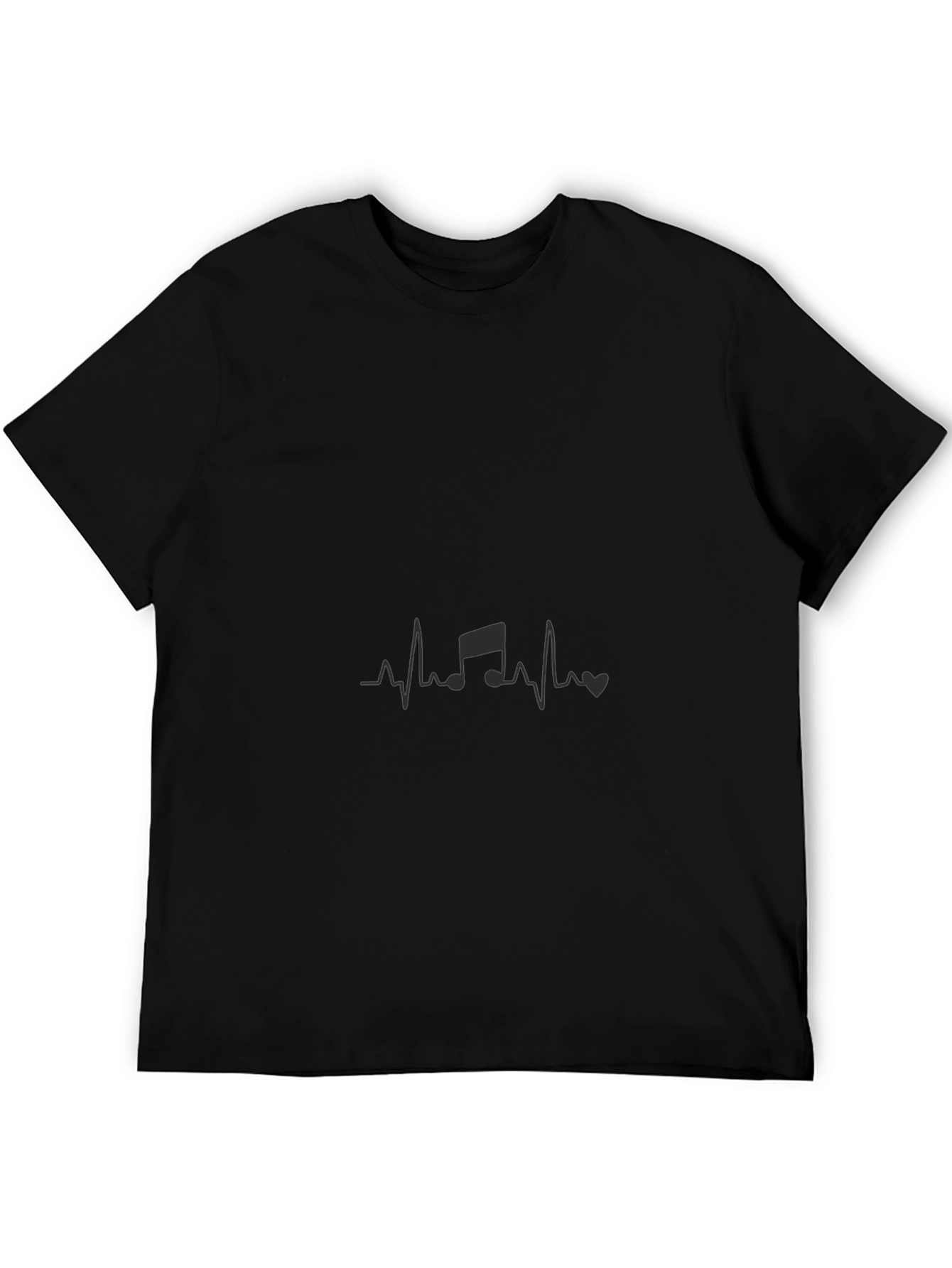 Music Heartbeat Black T-Shirt